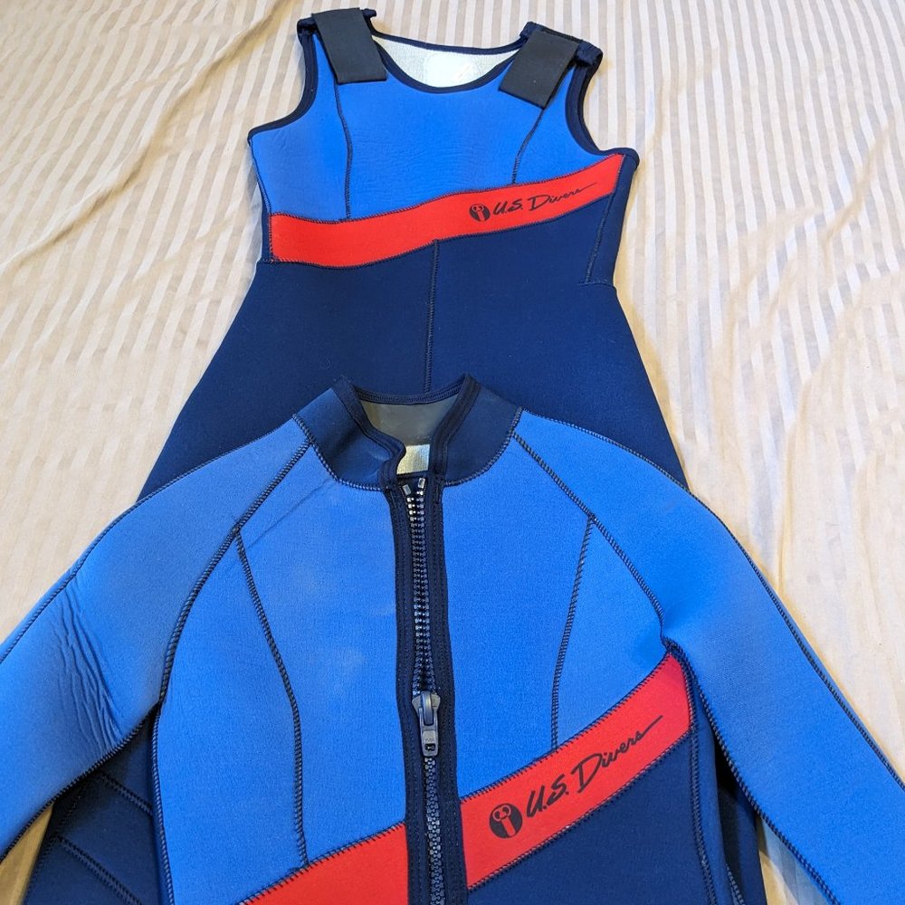 U.S. Divers Womens 2 Piece 7mm Professional Wetsuit New Size Medium